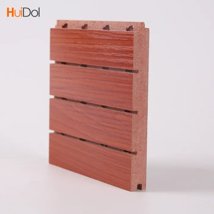 Wooden groove acoustic wall panel, fireproof wooden perforated indoor acoustic soundproofing board