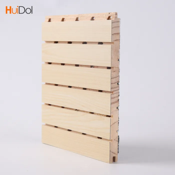 Wooden sound-absorbing board with perforated wall decoration, bamboo and wood conference room soundproofing