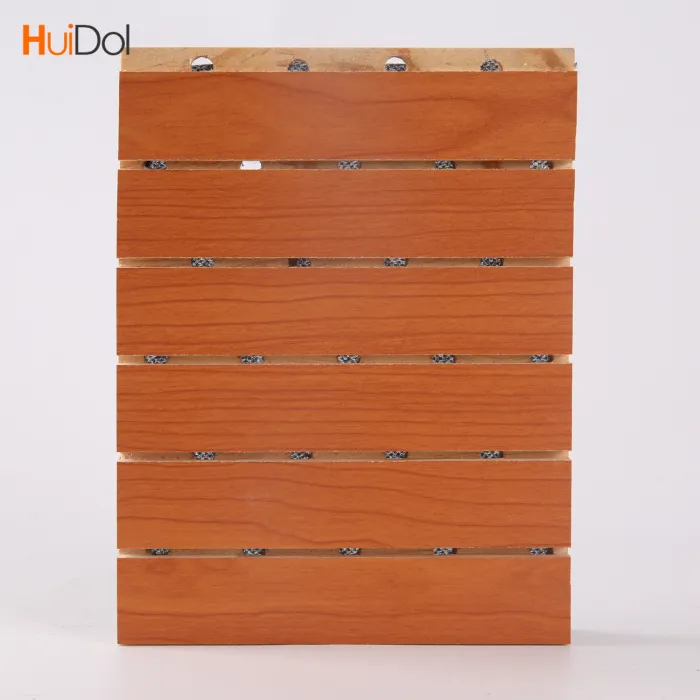 Wooden sound-absorbing board with perforated wall decoration, bamboo and wood conference room soundproofing