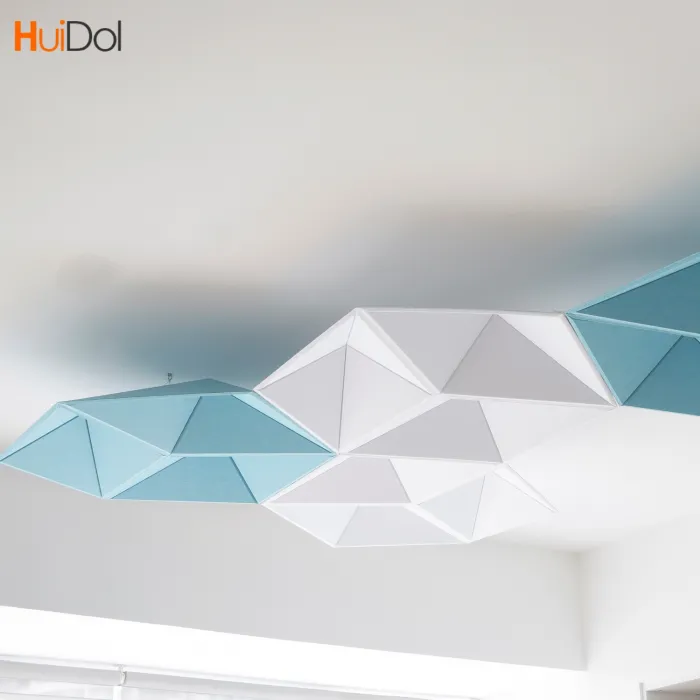 Polyester fiber three-dimensional sound-absorbing ceiling, customized office decoration design, suspended ceiling