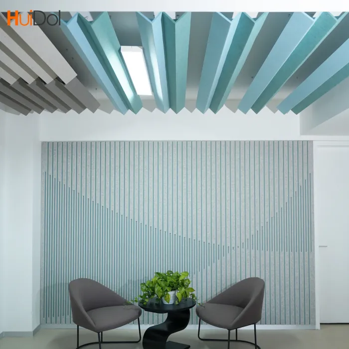 Polyester fiber three-dimensional sound-absorbing ceiling, customized office decoration design, suspended ceiling