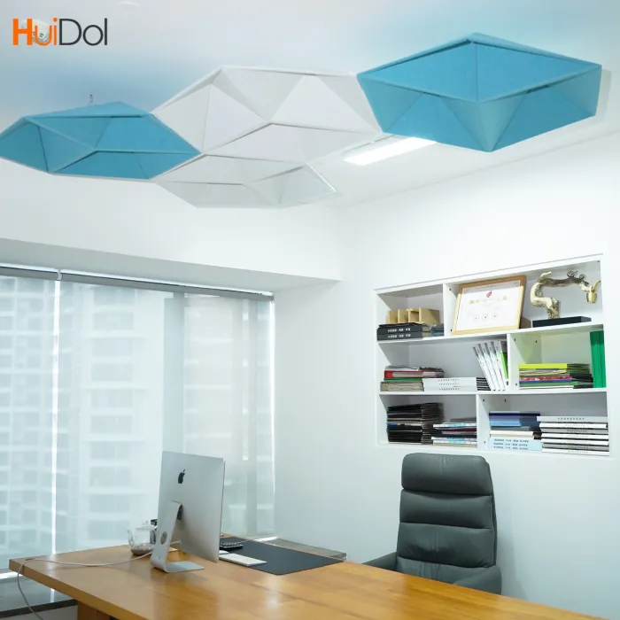 Polyester fiber three-dimensional sound-absorbing ceiling, customized office decoration design, suspended ceiling