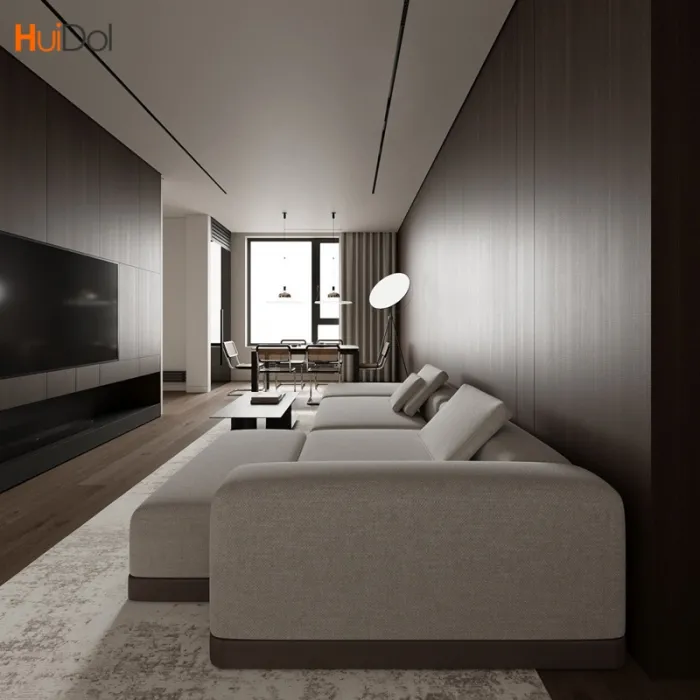 Bamboo charcoal fiber seamless decoration wood grain carbon crystal board hotel living room with diverse colors